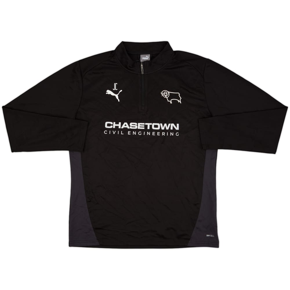 2023-24 Derby County Staff Issue Puma 1/4 Zip Drill Top JC - 9/10 - (L)