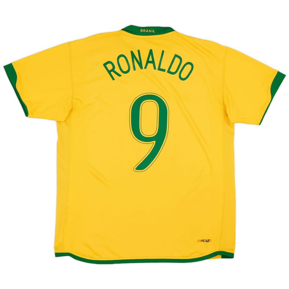 2006-08 Brazil Home Shirt Ronaldo #9 - 6/10 - (L)