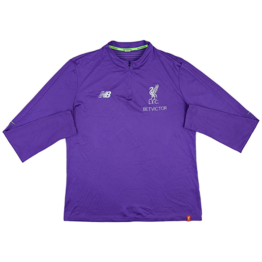 2018-19 Liverpool New Balance 1/4 Zip Drill Top - 8/10 - (L)