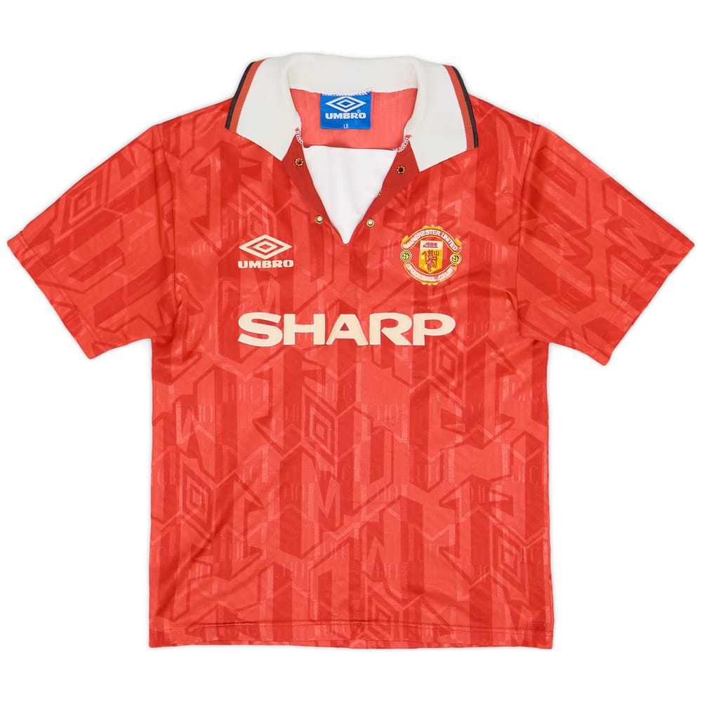 1992-94 Manchester United Home Shirt - 6/10 - (L.Boys)