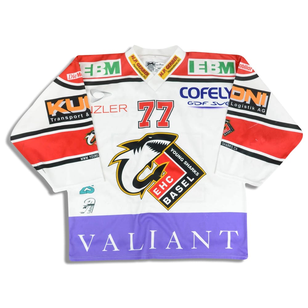 2013-14 EHC Basel Young Sharks #77 Sw4U Jersey (Away) XL