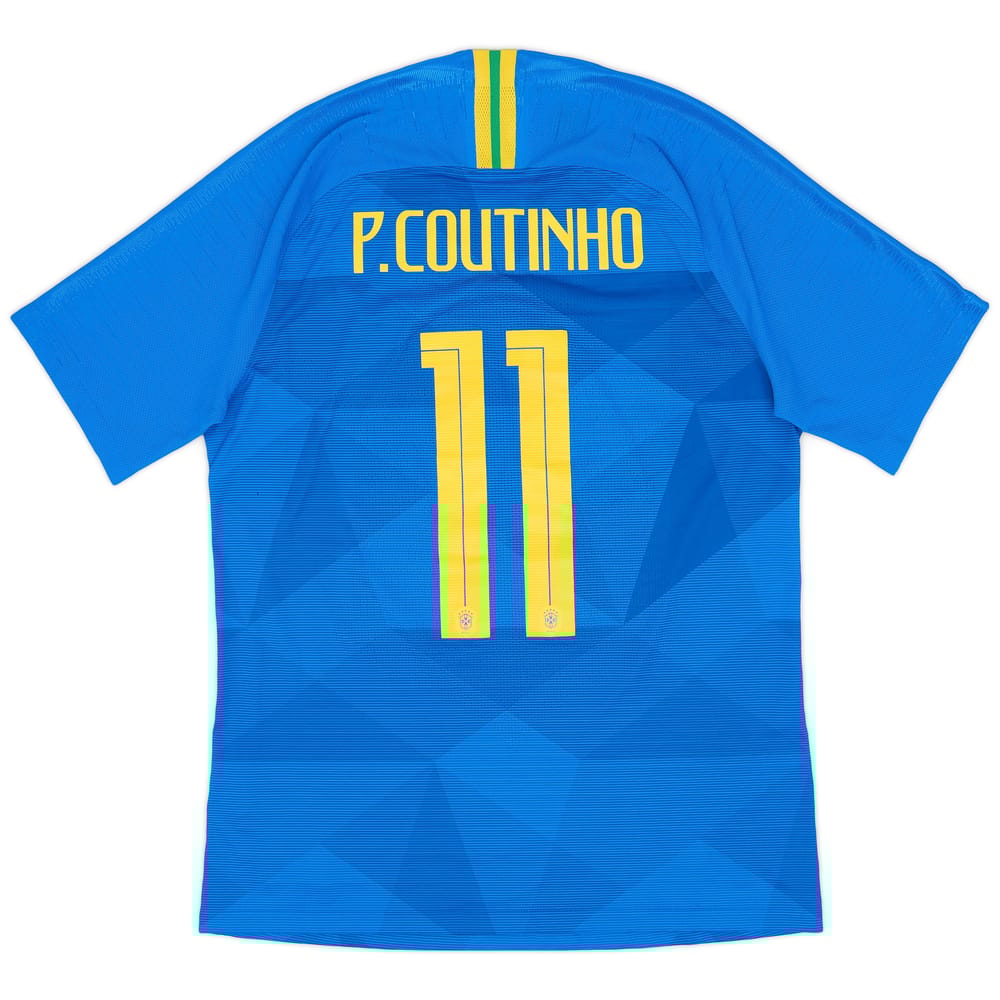 2018-19 Brazil Authentic Vaporknit Away Shirt P. Coutinho #11 - 9/10 - (M)