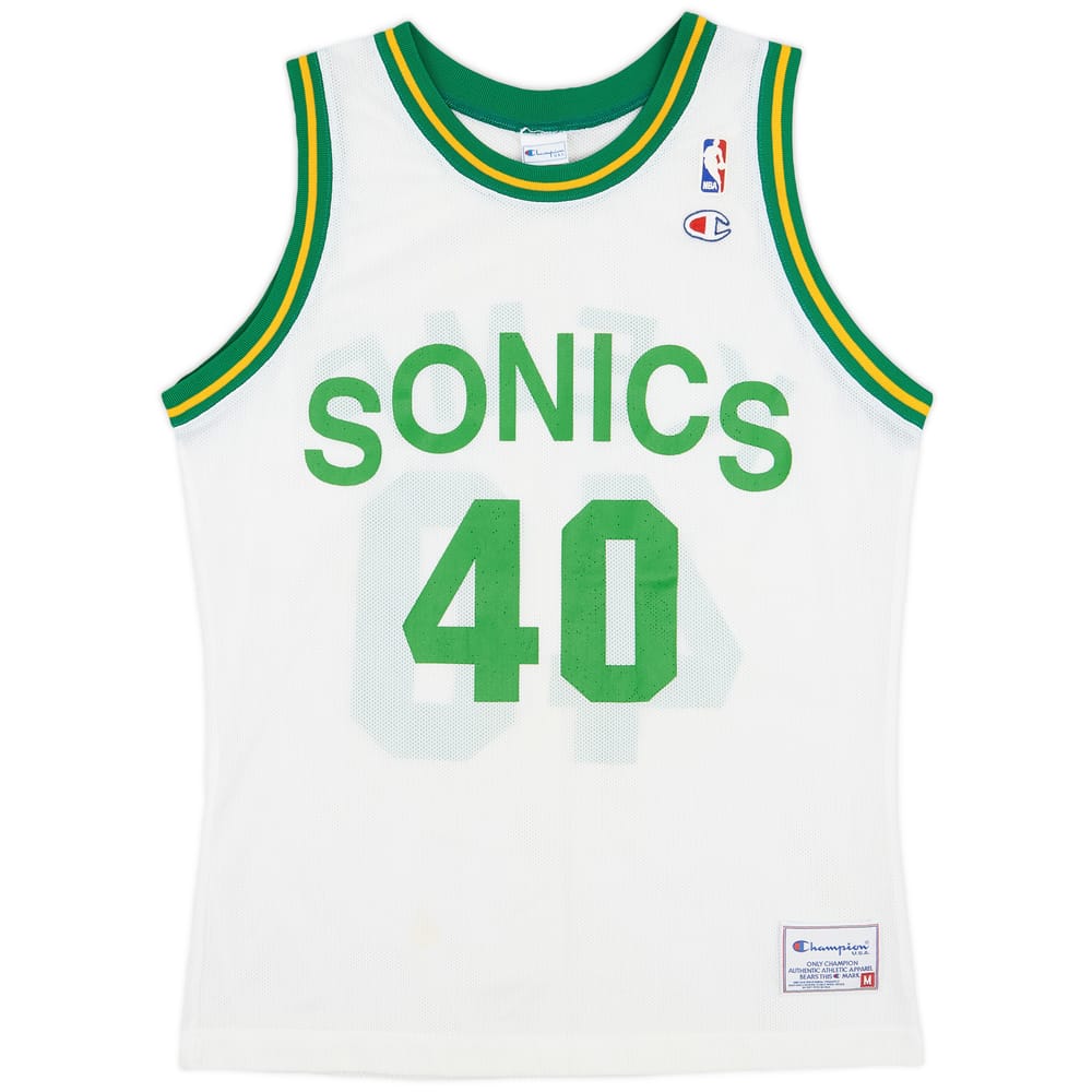 1990-95 Seattle Supersonics Kemp #40 Champion Home Jersey - 8/10 - (M)