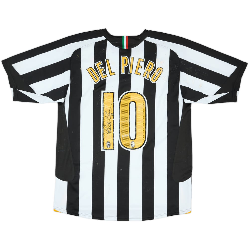 2005-06 Juventus Signed Home Shirt Del Piero #10 - 4/10 - (L)