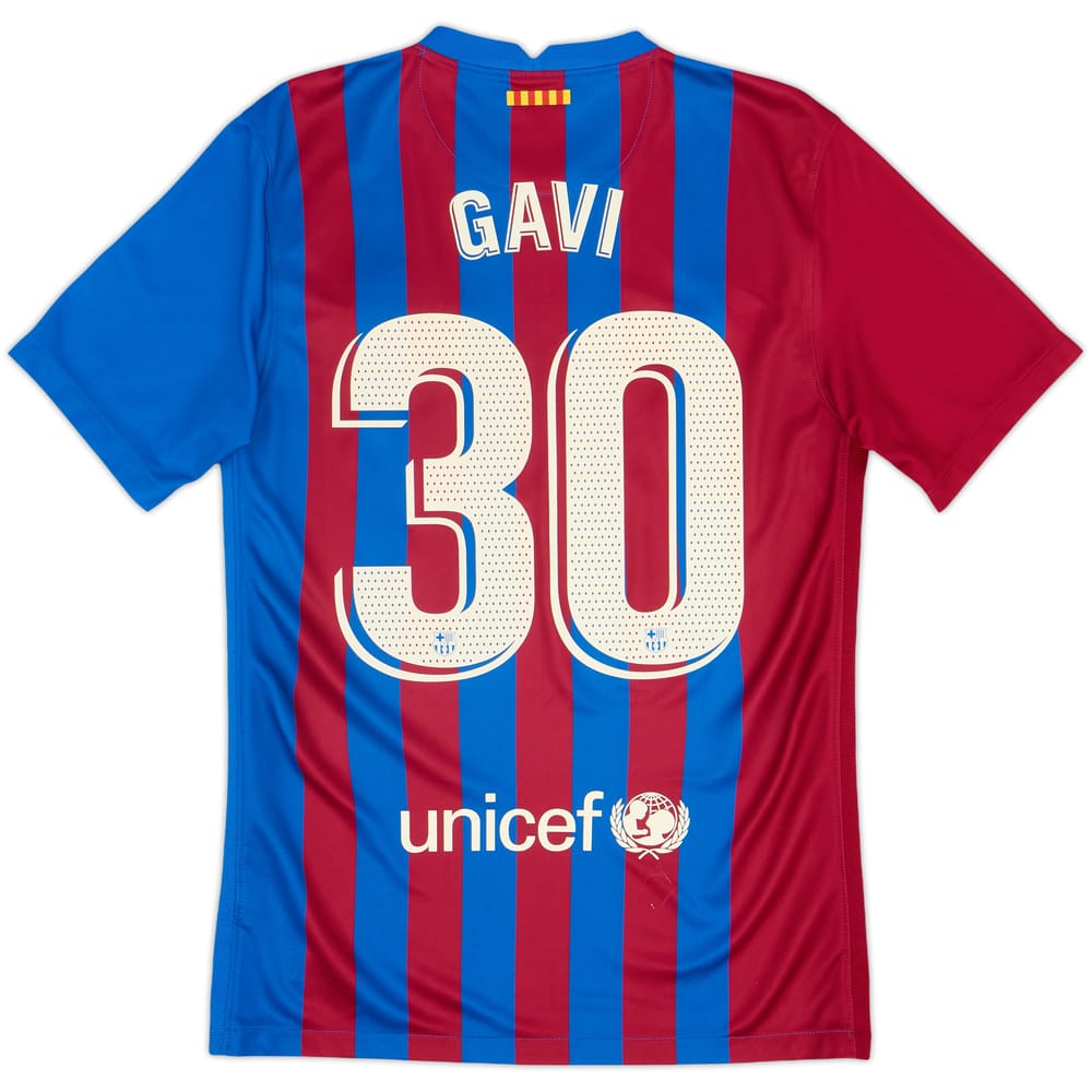 2021-22 Barcelona Home Shirt Gavi #30 - 7/10 - (S)