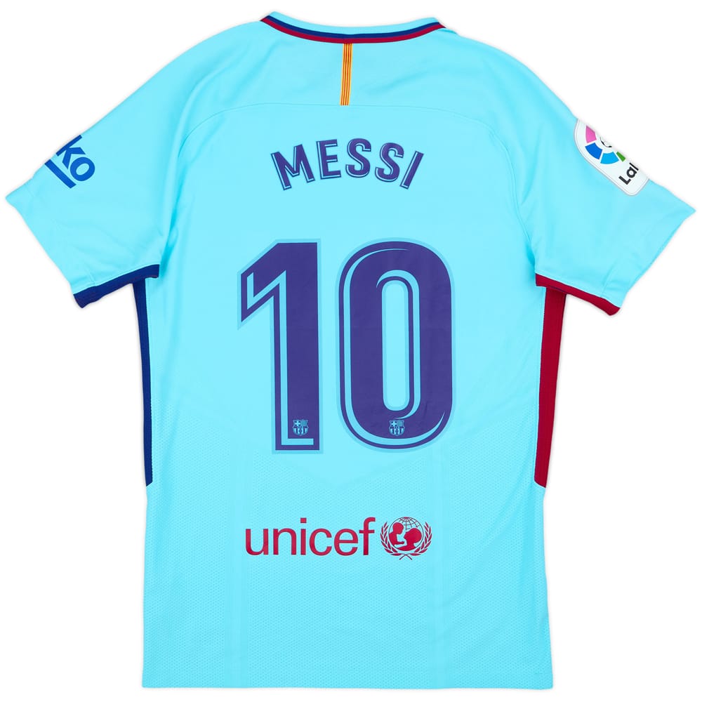 2017-18 Barcelona Camiseta Auténtica de Visitante Messi #10 - 9/10 - (S)