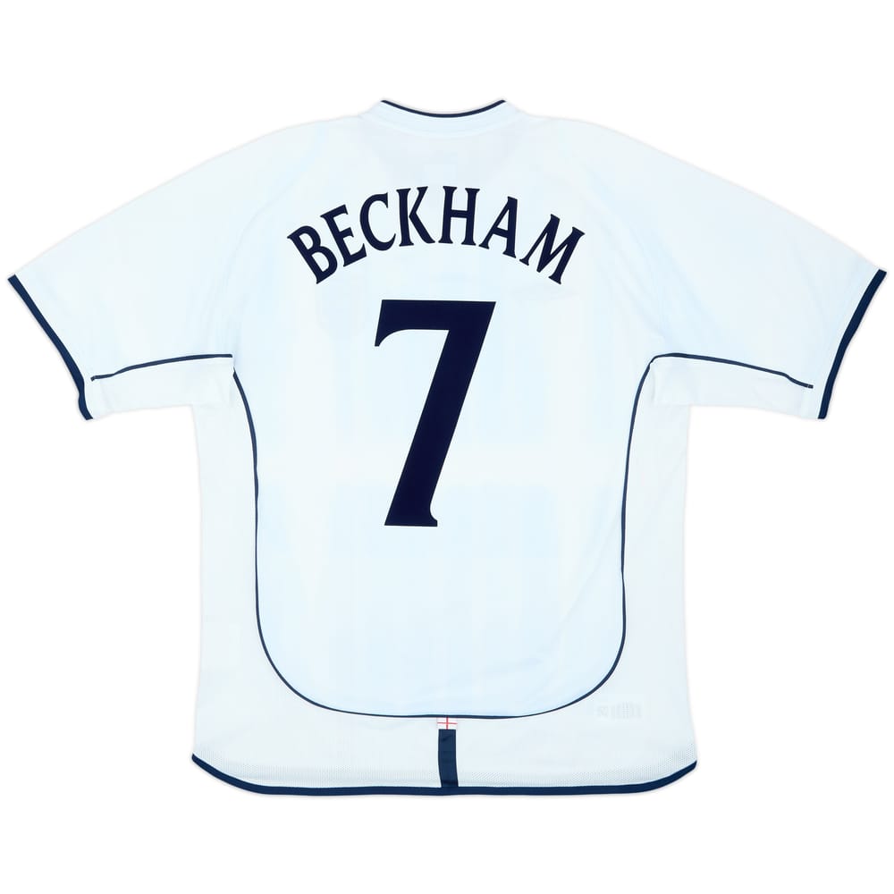 2001-03 England Home Shirt Beckham #7 - 6/10 - (L)