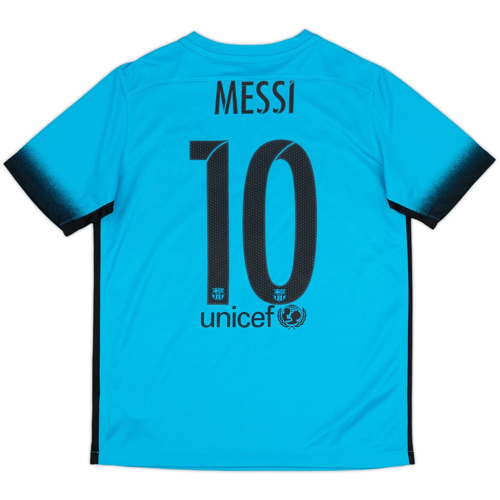 Camiseta de la tercera equipación del Barcelona 2015-16 Messi #10 - 9/10 - (XL.Niños)