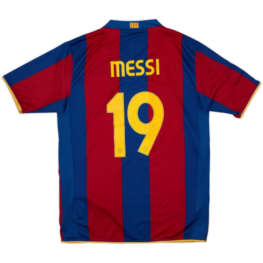 Camiseta de local del Barcelona 2007-08 Messi #19 - 6/10 - (XL.Niños)