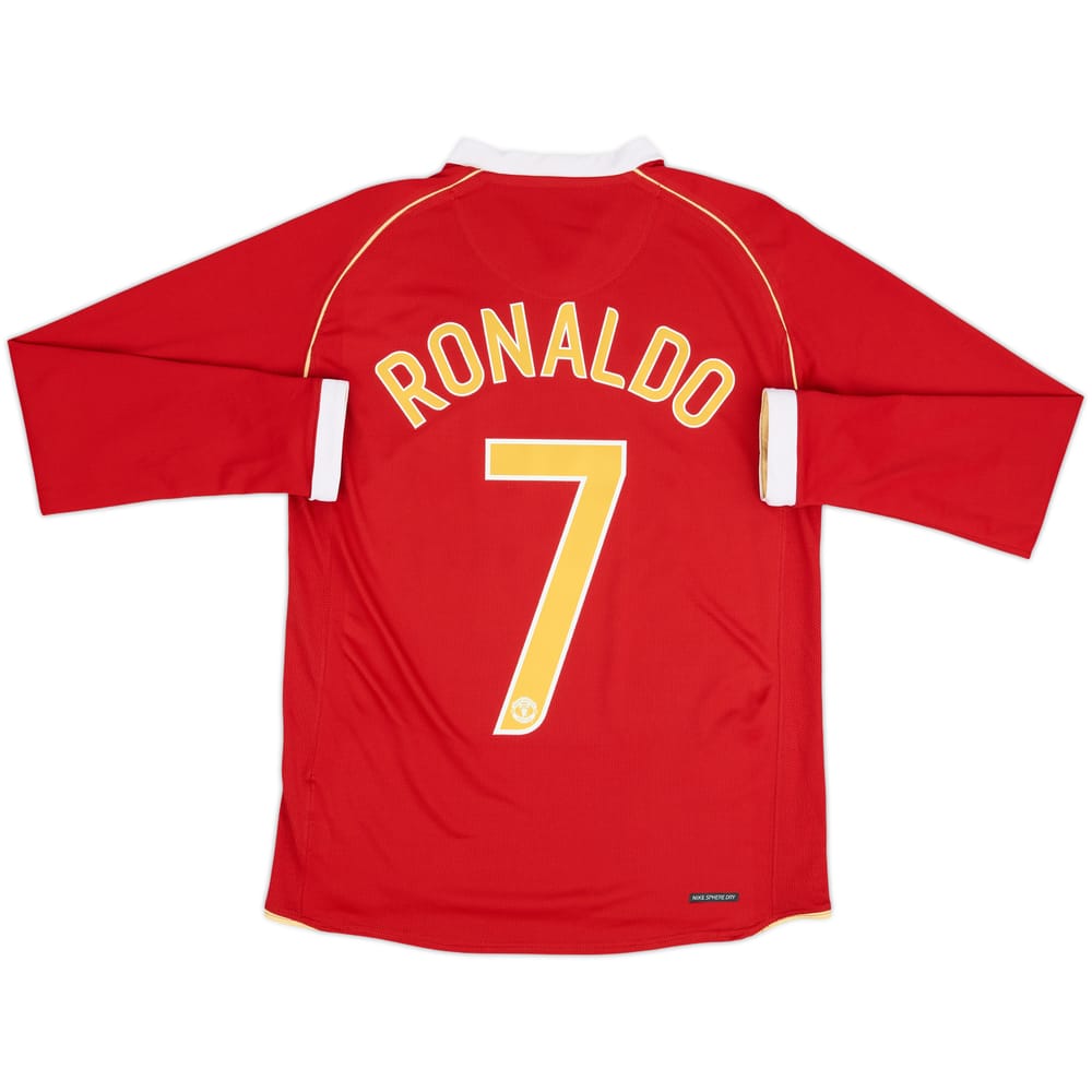 2006-07 Manchester United Home L/S Shirt Ronaldo #7 - 9/10 - (S)