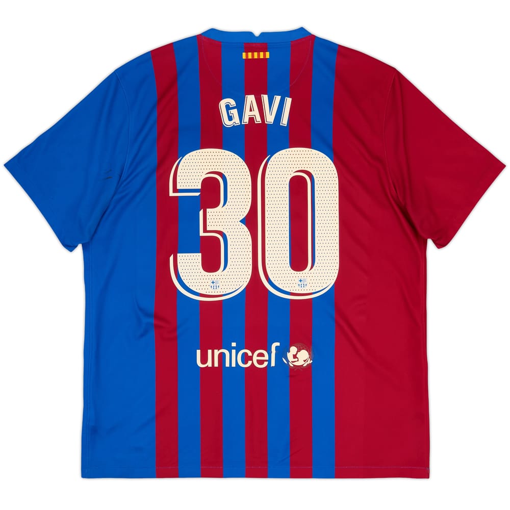 2021-22 Barcelona Home Shirt Gavi #30 - 5/10 - (XL)