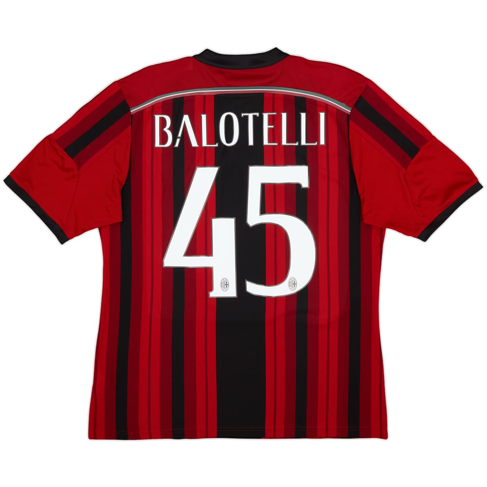 2015-16 AC Milan Home Shirt Balotelli #45 - 6/10 - (L)