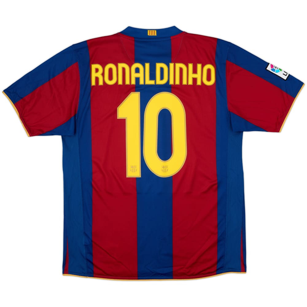 2007-08 Barcelona Home Shirt Ronaldinho #10 - 10/10 - (L)