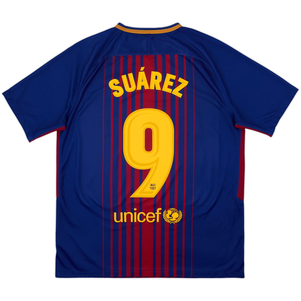 Camiseta de local del Barcelona 2017-18 Suarez #9 - 7/10 - (L)