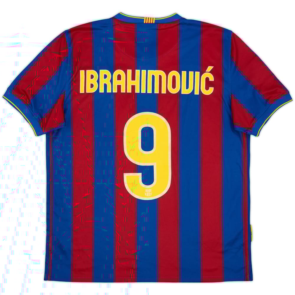 2009-10 Barcelona Home Shirt Ibrahimovic #9 - 8/10 - (L)