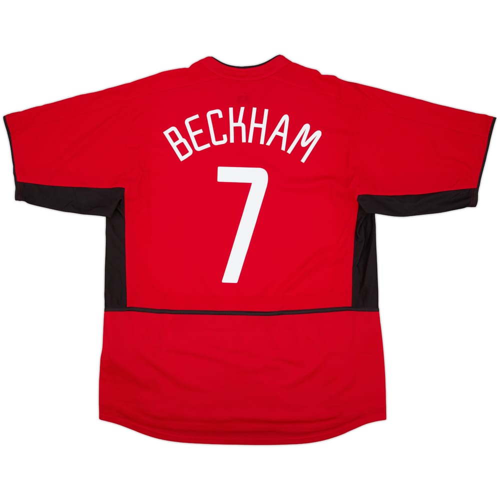 2002-04 Manchester United Home Shirt Beckham #7 - 8/10 - (XL)