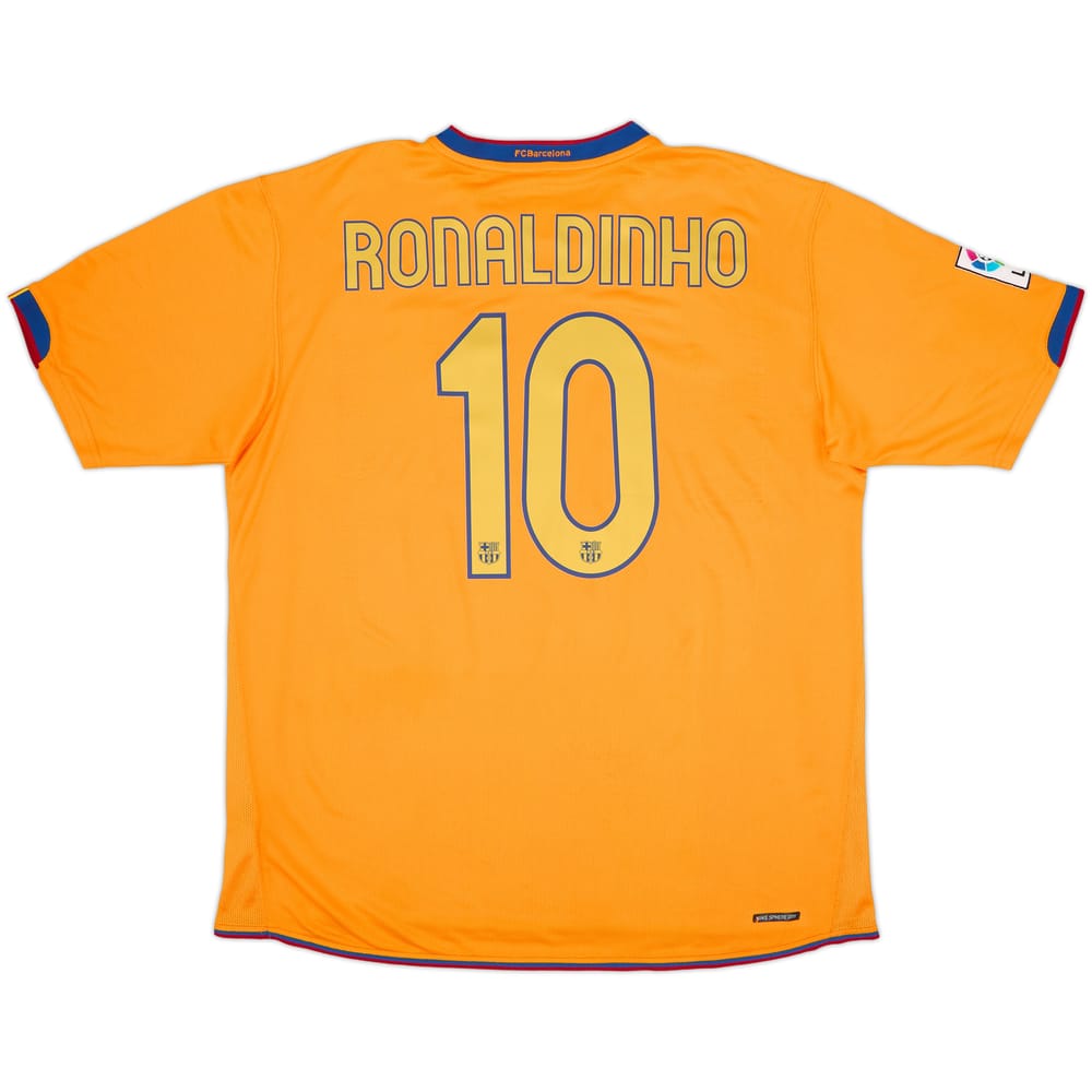 2006-08 Barcelona Away Shirt Ronaldinho #10 - 8/10 - (XL)