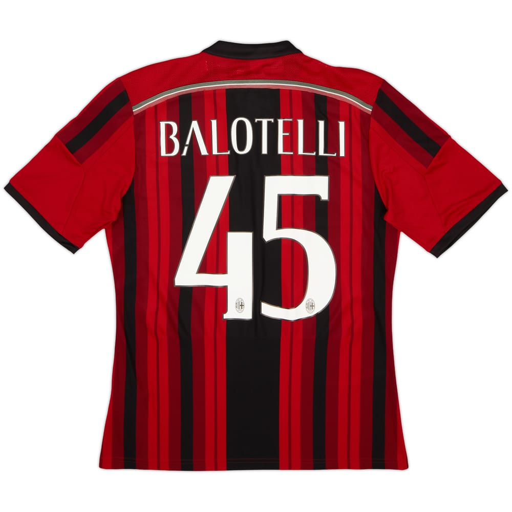 2014-15 AC Milan Home Shirt Balotelli #45 (M)