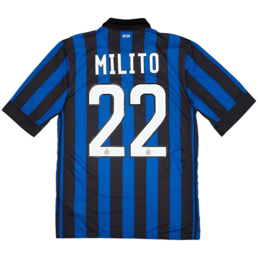 2011-12 Inter Milan Home Shirt Milito #22 - 6/10 - (S)