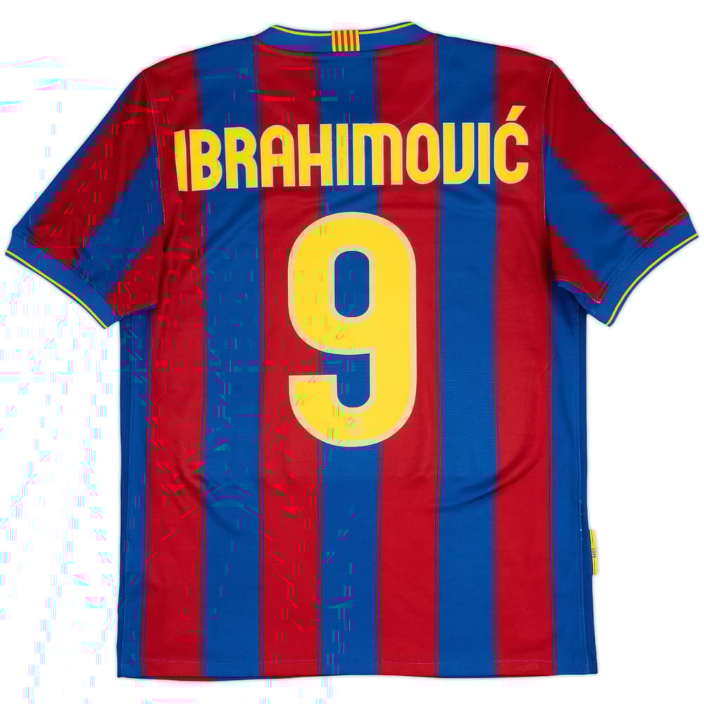 2009-10 Barcelona Home Shirt Ibrahimovic #9 - 6/10 - (S)