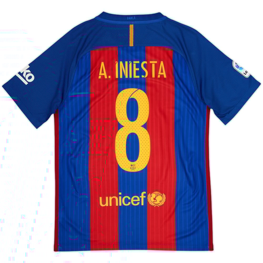 2016-17 Barcelona Home Shirt A.Iniesta #8 - 8/10 - (S)