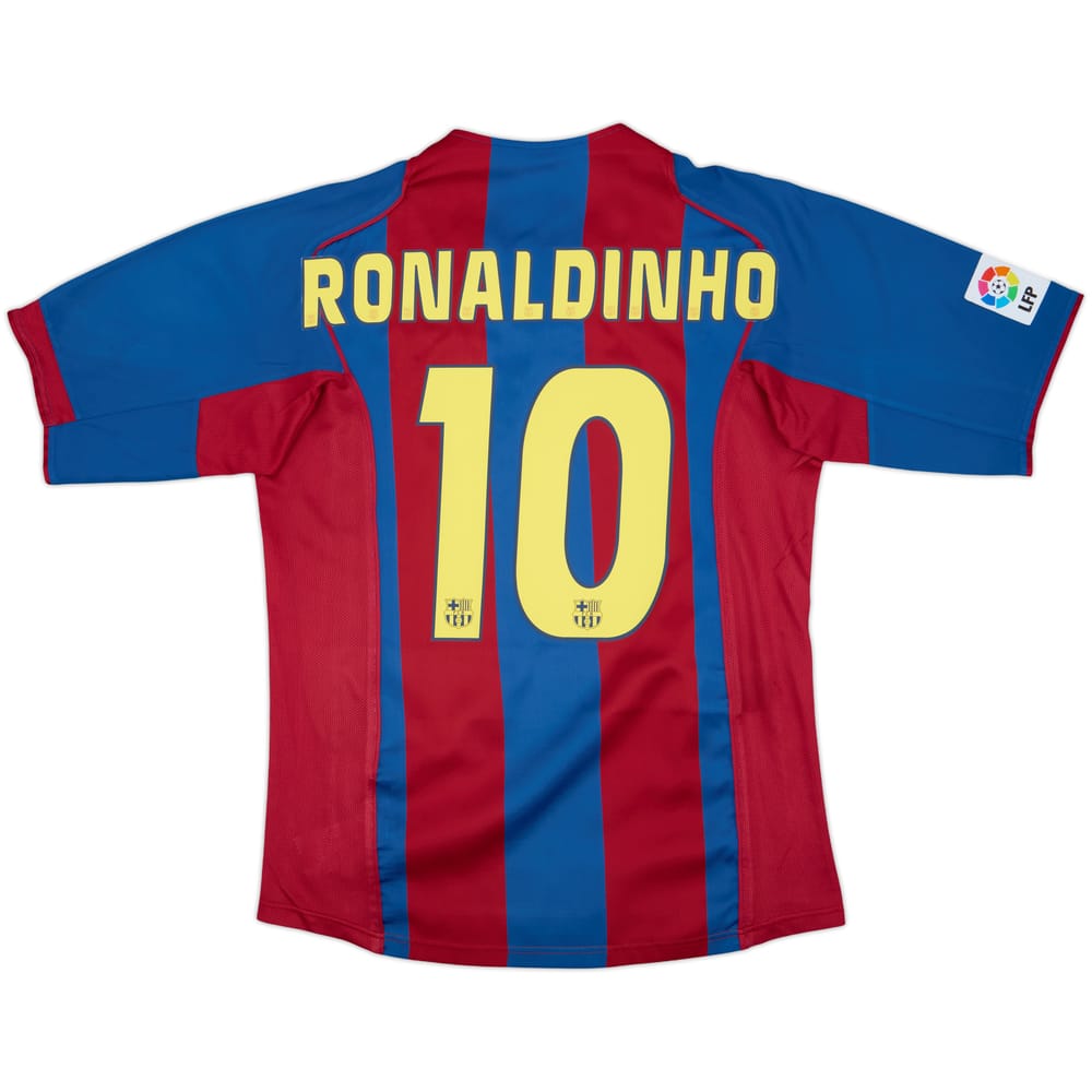2004-05 Barcelona Home Shirt Ronaldinho #10 - 8/10 - (M)