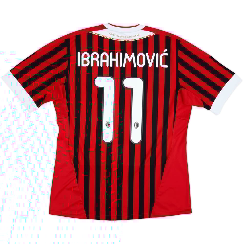 2011-12 AC Milan Home Shirt Ibrahimovic #11 - 8/10 - (M)