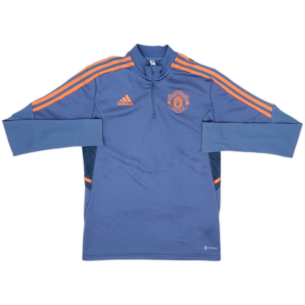 2022-23 Manchester United adidas 1/4 Zip Training Top - 8/10 - (S)