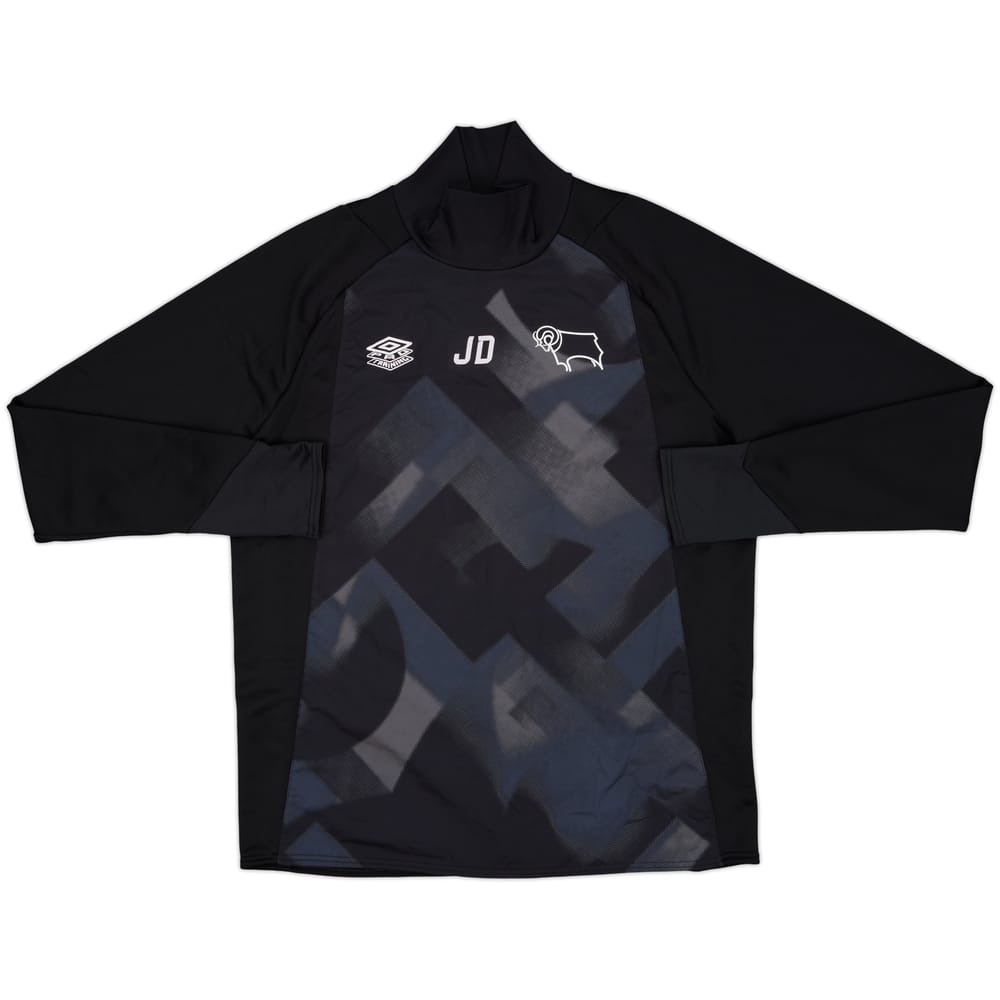 2021-22 Derby County Staff Issue Umbro Drill Top JD - 8/10 - (L)