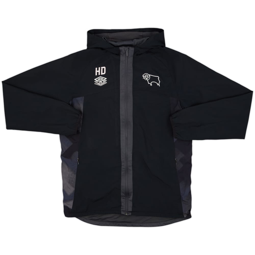 2018-19 Derby County Staff Issue Umbro Hooded Track Jacket HD - 6/10 - (M)