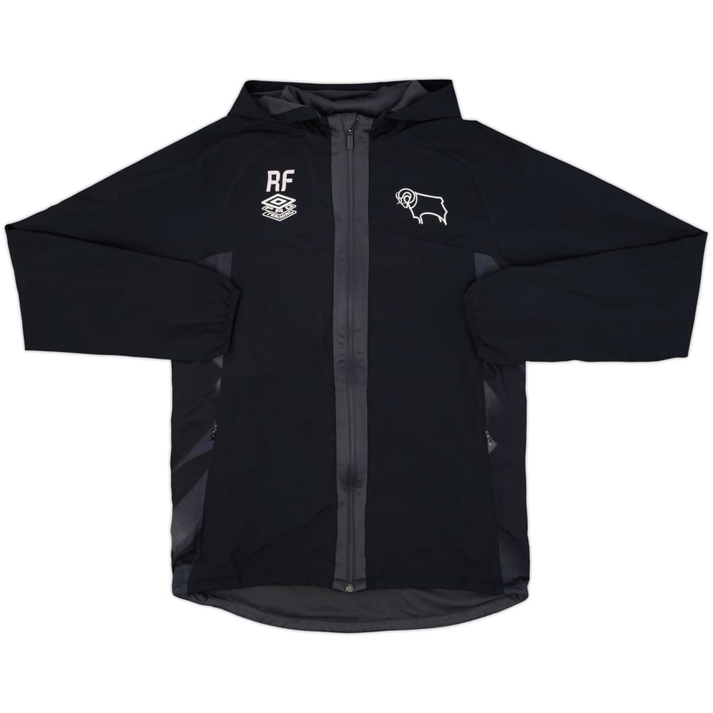 2020-21 Derby County Staff Issue Umbro Hooded Track Jacket RF - 9/10 - (M)