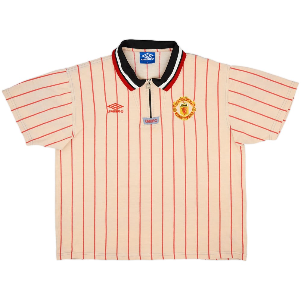 1992-93 Manchester United Umbro 1/4 Zip Polo Shirt - 7/10 - (XL)