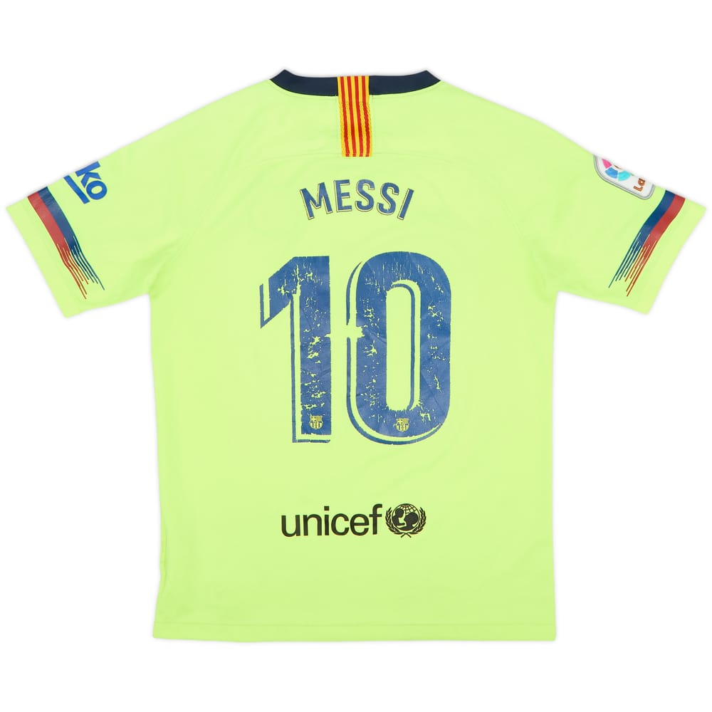 2018-19 Barcelona Away Shirt Messi #10 - 4/10 - (L.Boys)