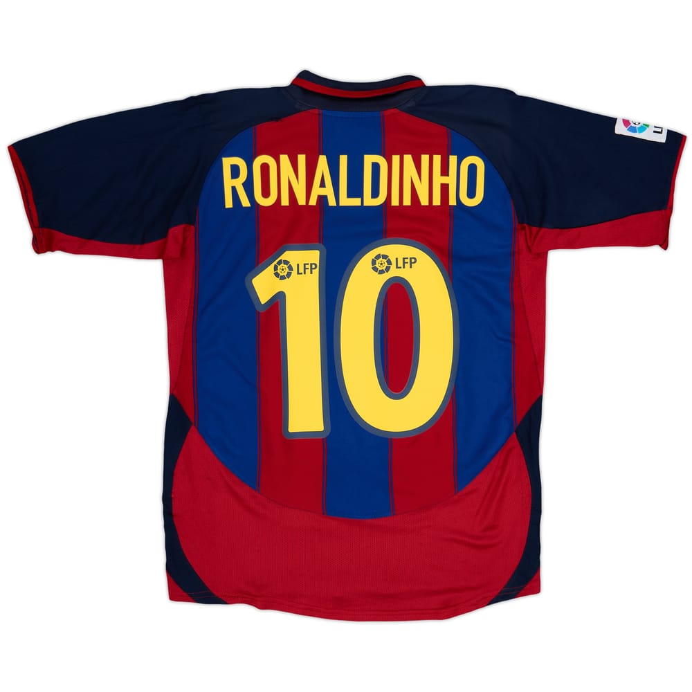 2003-04 Barcelona Home Shirt Ronaldinho #10 - 8/10 - (XL.Boys)