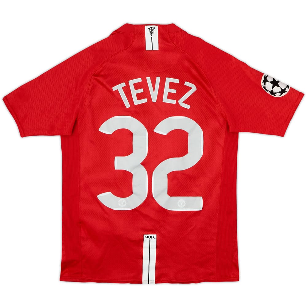 2007-09 Manchester United Home Shirt Tevez #32 - 7/10 - (XL.Boys)
