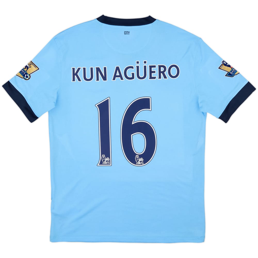 2014-15 Manchester City Home Shirt Kun Aguero #16 - 9/10 - (M)