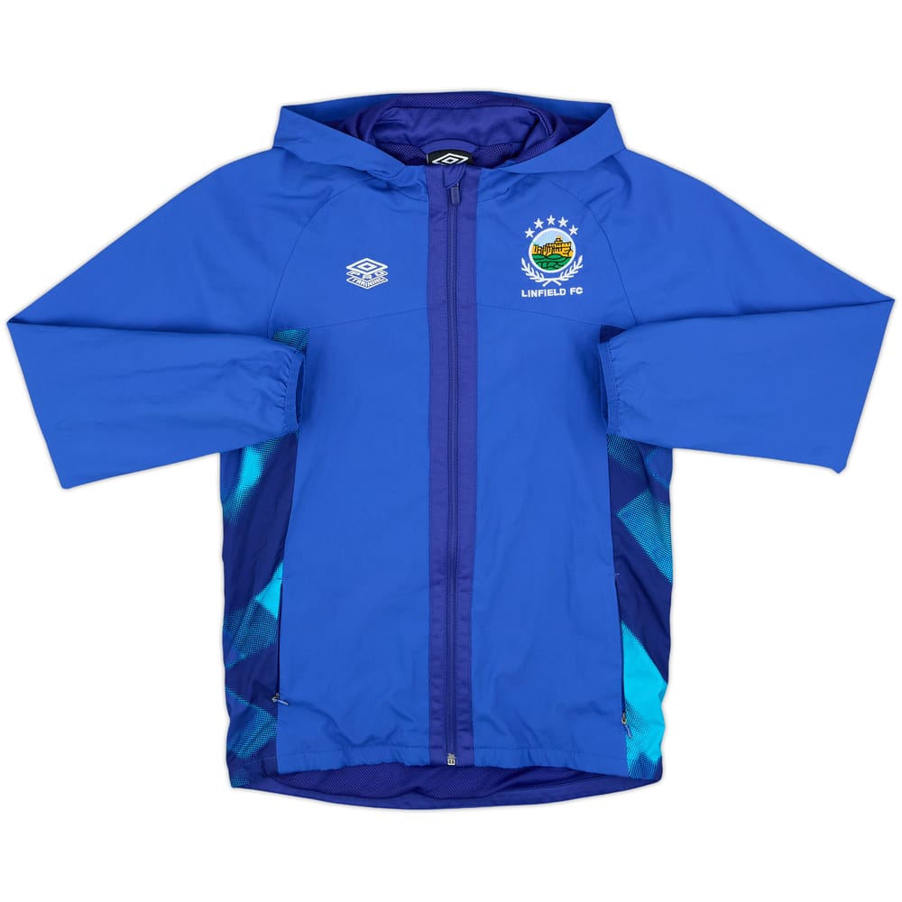 2021-22 Linfield Umbro Hooded Track Jacket - 9/10 - (L.Boys)
