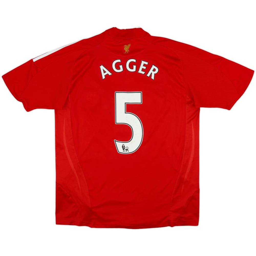 2008-10 Liverpool Home Shirt Agger #5 - 4/10 - (XL.Boys)