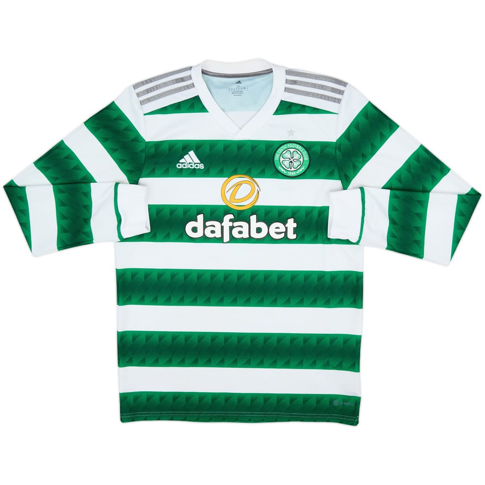 2022-23 Celtic Home L/S Shirt - 8/10 - (M)