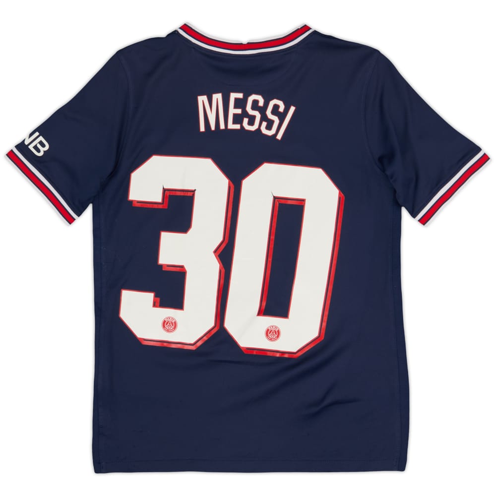 2021-22 Paris Saint-Germain Home Shirt Messi #30 - 6/10 - (L.Boys)