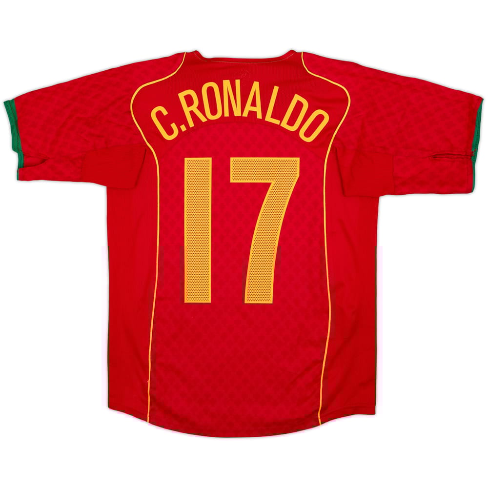 2004-06 Portugal Home Shirt C.Ronaldo #17 - 8/10 - (XL.Boys)