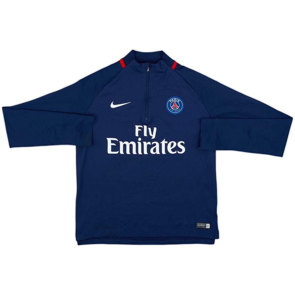 2017-18 Paris Saint-Germain Nike 1/4 Zip Drill Top - 7/10 - (L.Boys)