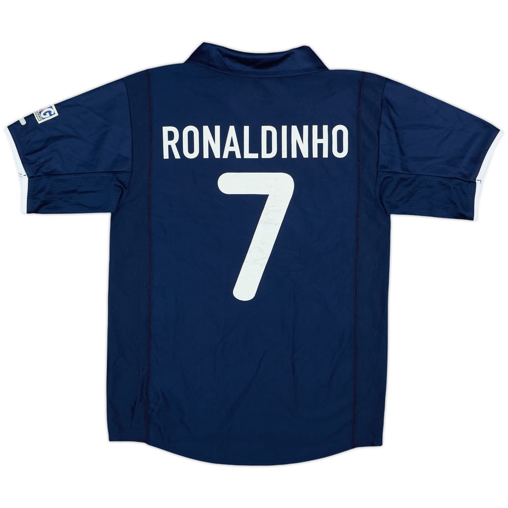 2001-02 Paris Saint-Germain Home Shirt Ronaldinho #7 - 4/10 - (L.Boys)