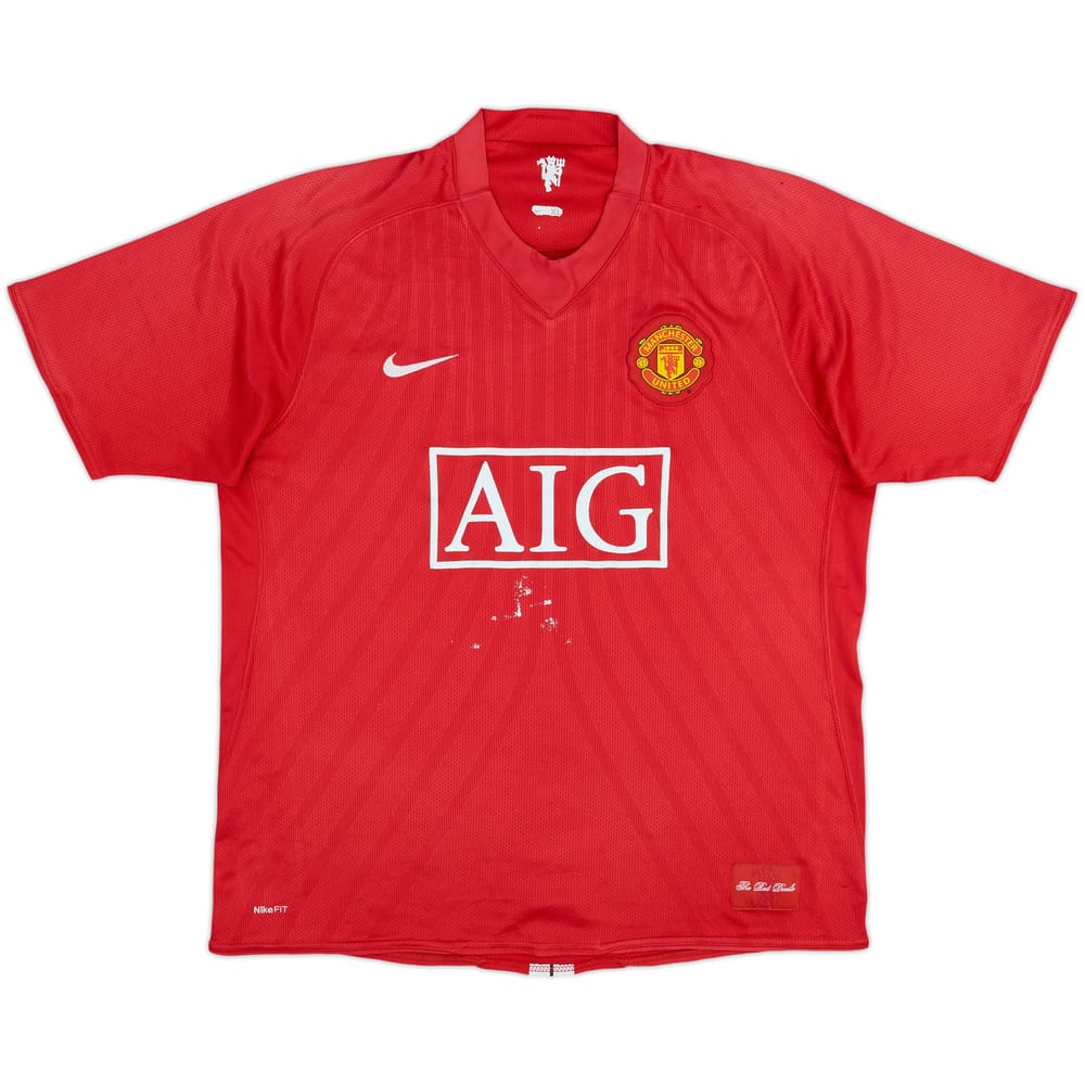 2007-09 Manchester United Home Shirt - 4/10 - (XL)