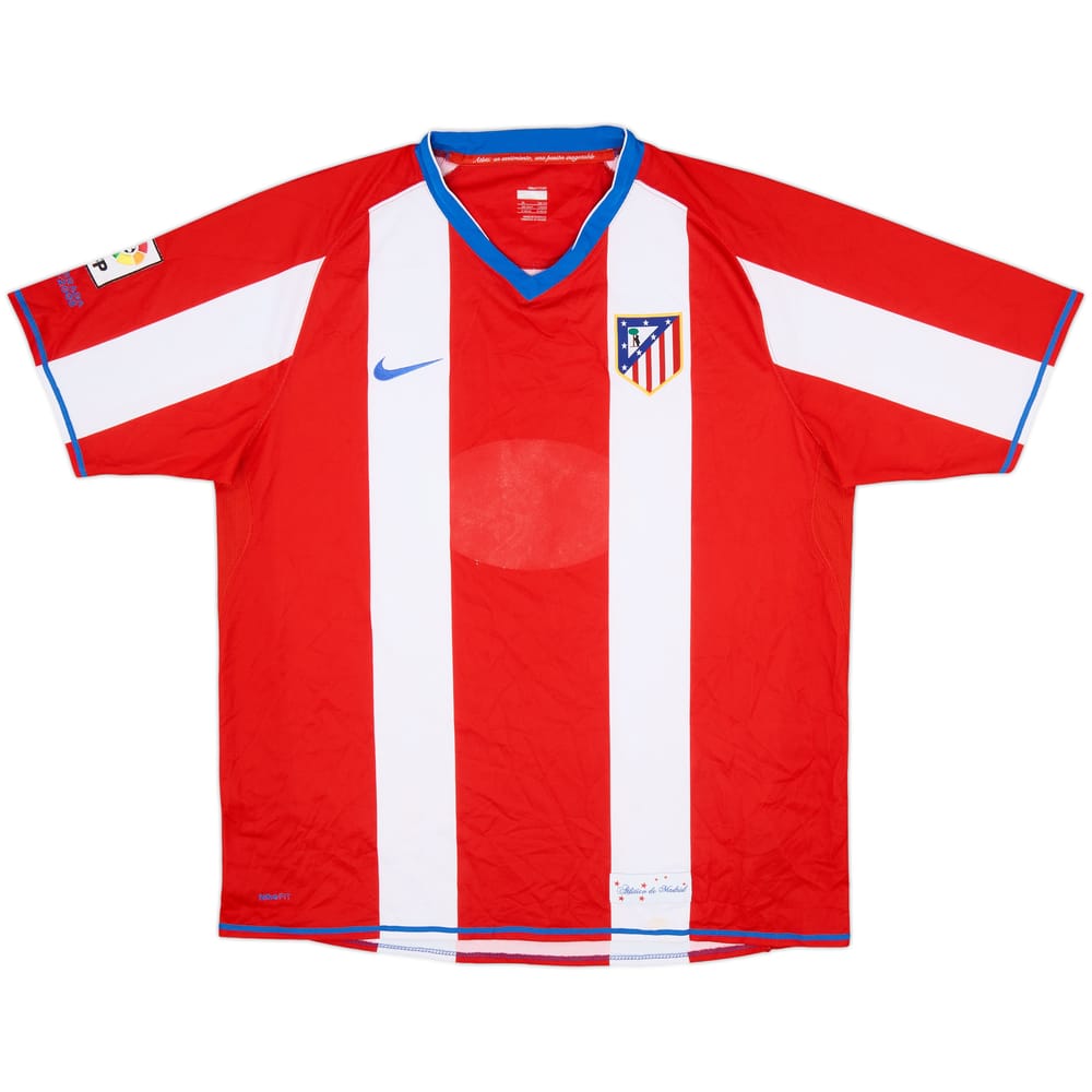 2007-08 Atletico Madrid Home Shirt - 4/10 - (XL)