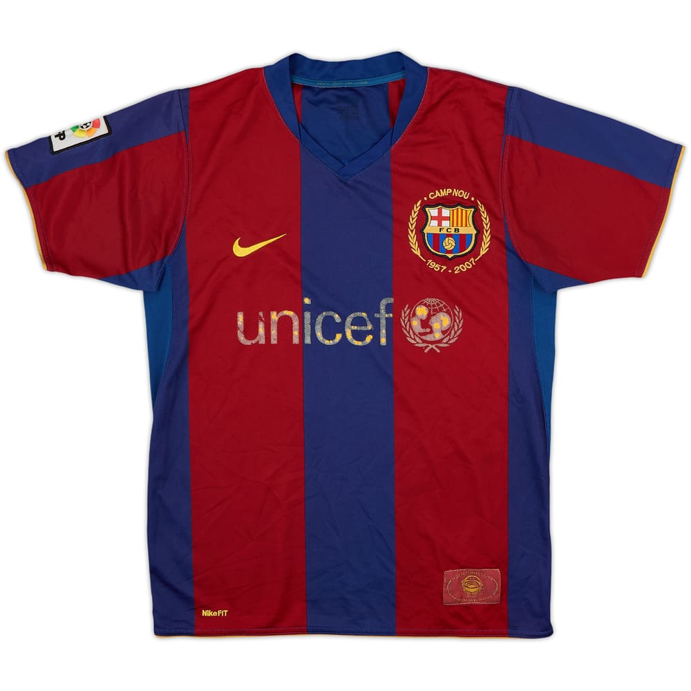 2007-08 Barcelona Home Shirt - 4/10 - (XL.Boys)