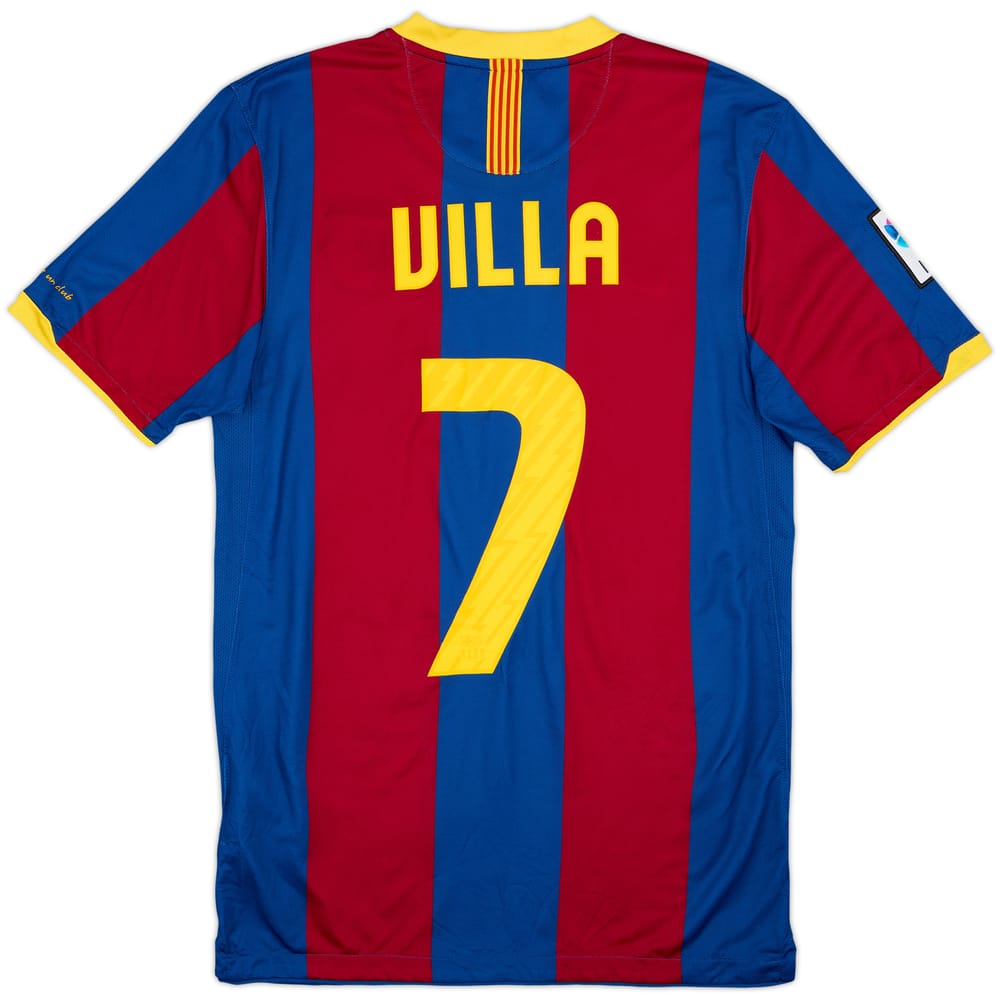 2010-11 Barcelona Home Shirt Villa #7 - 8/10 - (S)