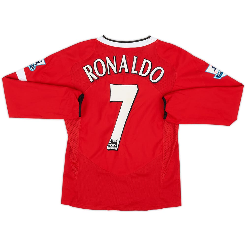 2004-06 Manchester United Home L/S Shirt Ronaldo #7 - 8/10 - (11-12 Years)