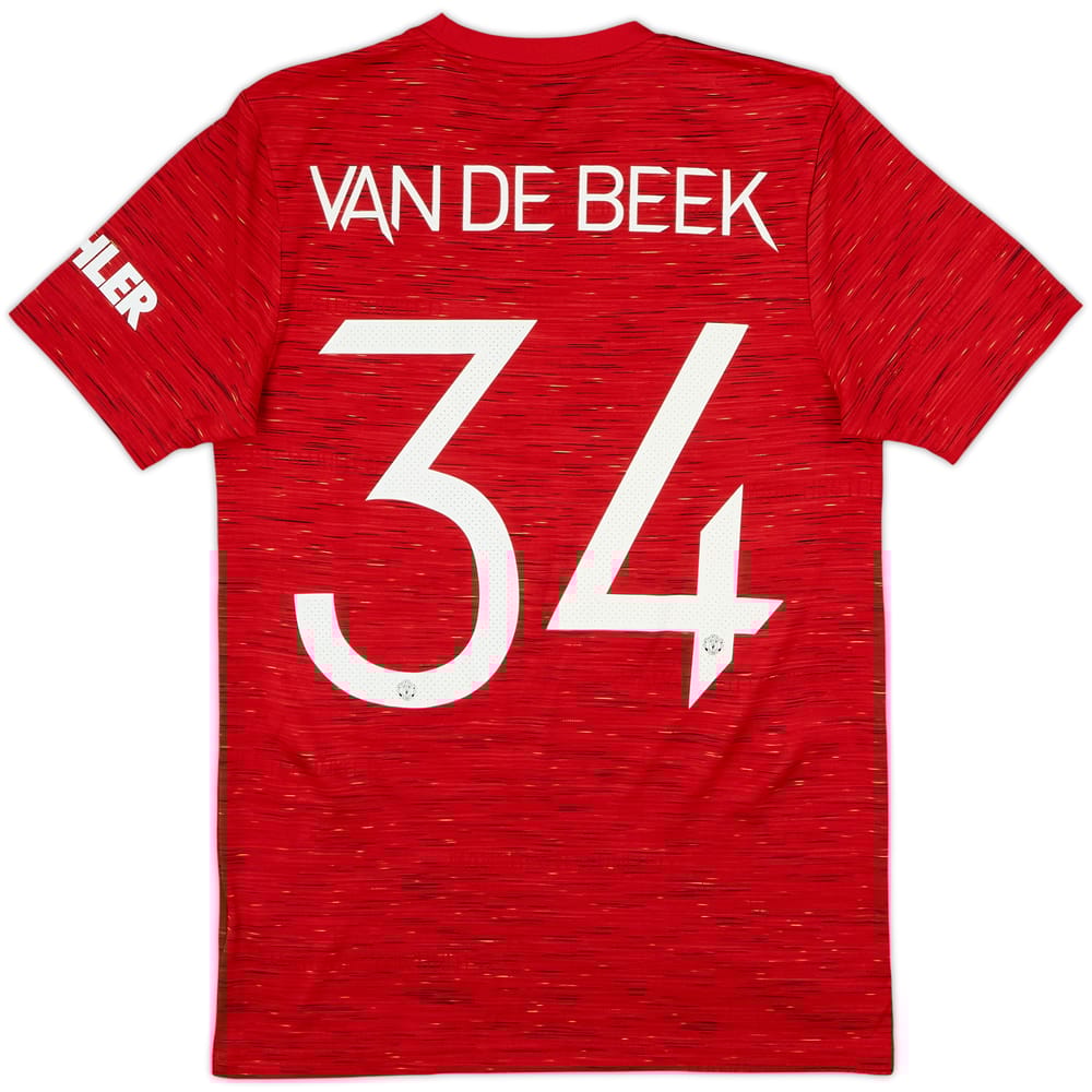 2020-21 Manchester United Home Shirt Van De Beek #34 - 8/10 - (S)