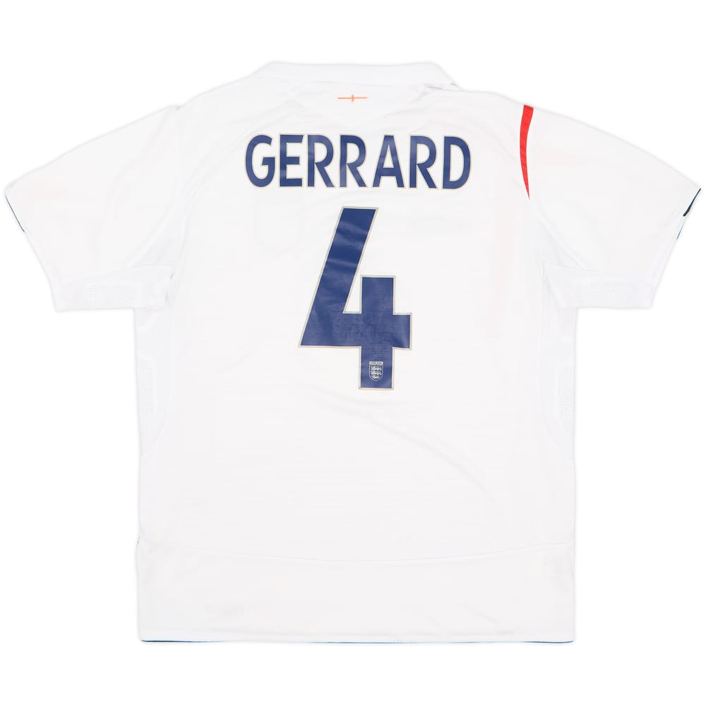 2005-07 England Home Shirt Gerrard #4 - 5/10 - (L)